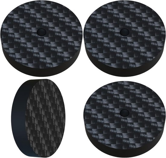 4er Pack Hifi Lautsprecher Spikes 25 X 5 Mm Cf255 Carbonfaser Isolationsfüße Vibrationsdämpfer Für Verstärker, Subwoofer Und Plattenspieler Schwa