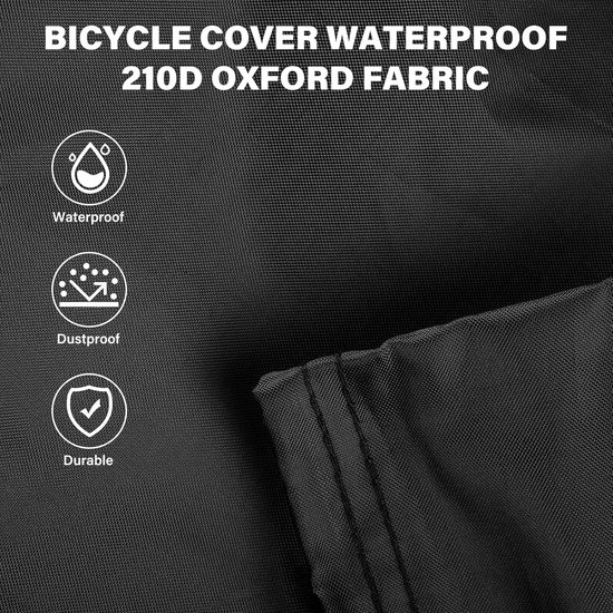 Wasserdichte Fahrradabdeckung, 210d Oxford Gewebe, Schwarz, Schutzhülle Für Heimtrainer Mit Tasche Für Den Innen Und Außenbereich