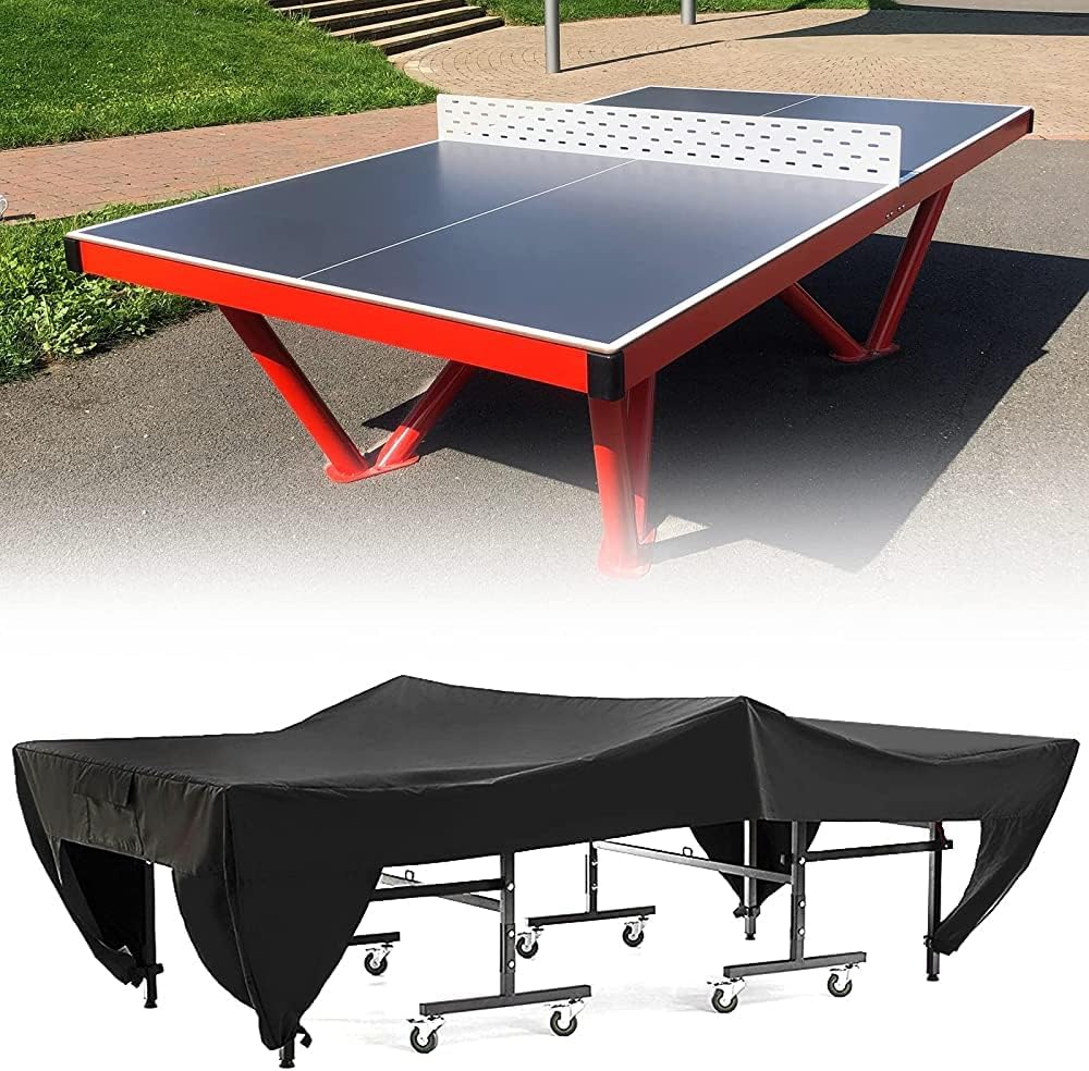 Tischtennisplattenabdeckung, Faltbar Und Wasserdicht, Für Den Innen- Und Außenbereich, 280 X 153 X 73 Cm (schwarz)