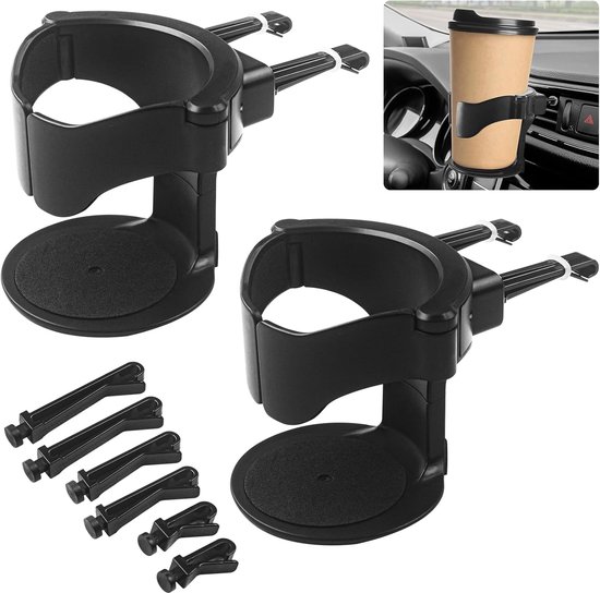 Getränkehalter Fürs Auto 2er-pack Universell Verstellbar Getränkehalter Für Autobelüftung Flaschenhalter Für Kaffeebecher Und Getränkedosen Schwarz