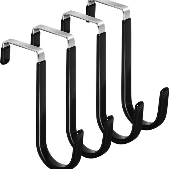 Schwarze Türhaken, Robuste Edelstahl Türhaken Mit Kratzfester Oberfläche, 3,7 Cm Lange Haken Für Kleidung, Handtücher, Weihnachtskränze, Socken,