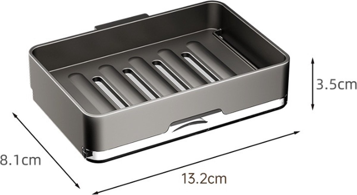 Seifenhalter – Seifenschale – Hängender Seifenhalter – Wandmontage – Wandseifenhalter – Kleine Seifenschale & Shampoo-halter – Badezimmeraccessoires – Küche – 13,2 X 8,1 X 3,5 Cm – Schwarz – Abs