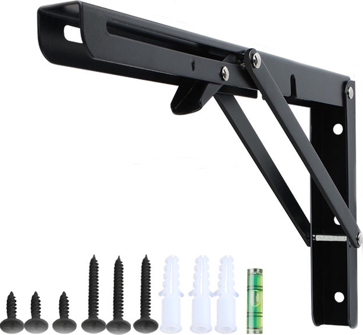 2 Stück Klappbare Regalträger, Robuste Klappbare Regalträger – Schwarz – Metall-wandhalterung Für Schwebende Regale, Regalböden – 45 Cm – Regalträger – Wandmontage