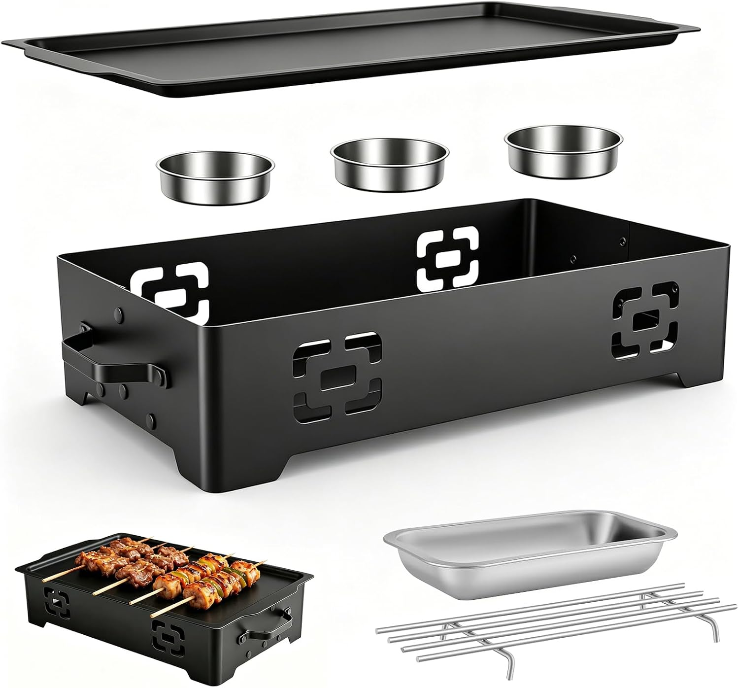 Warmhalteplatte Für Grills, Aluminium-heizplatte, Antihaftbeschichtet, Grillgerät, Gartenzubehör, Für Den Außenbereich (kerzen Nicht Enthalten)