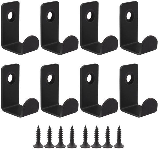 Set Mit 8 Schwarzen Metall-wandhaken Zum Aufhängen Von Kleidung Und Handtüchern