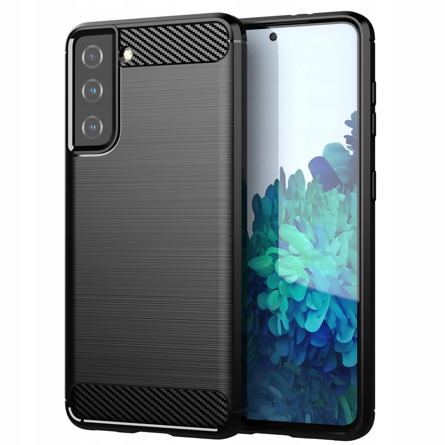 Schutzhülle Für Galaxy S21 Fe Armor Carbon, Schwarz + 9h Gehärtetes Glas