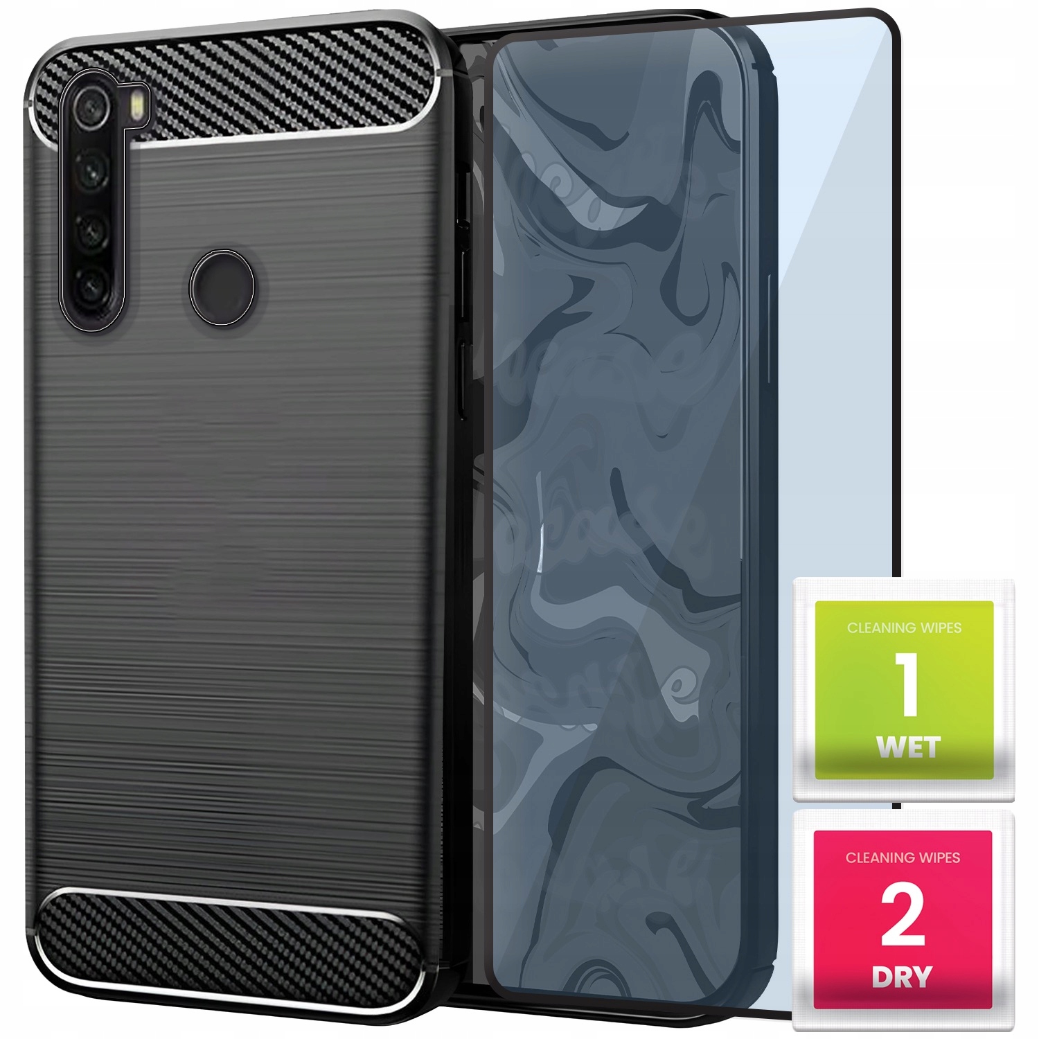 Schutzhülle Für Xiaomi Redmi Note 8t Carbon Case Armor Back Cover + Glas
