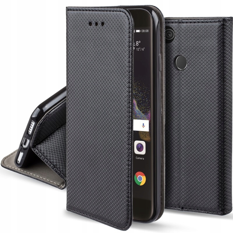 Schutzhülle Für Huawei P8 Lite 2017 / P9 Lite 2017 Smart Magnet Case Schwarz+glas