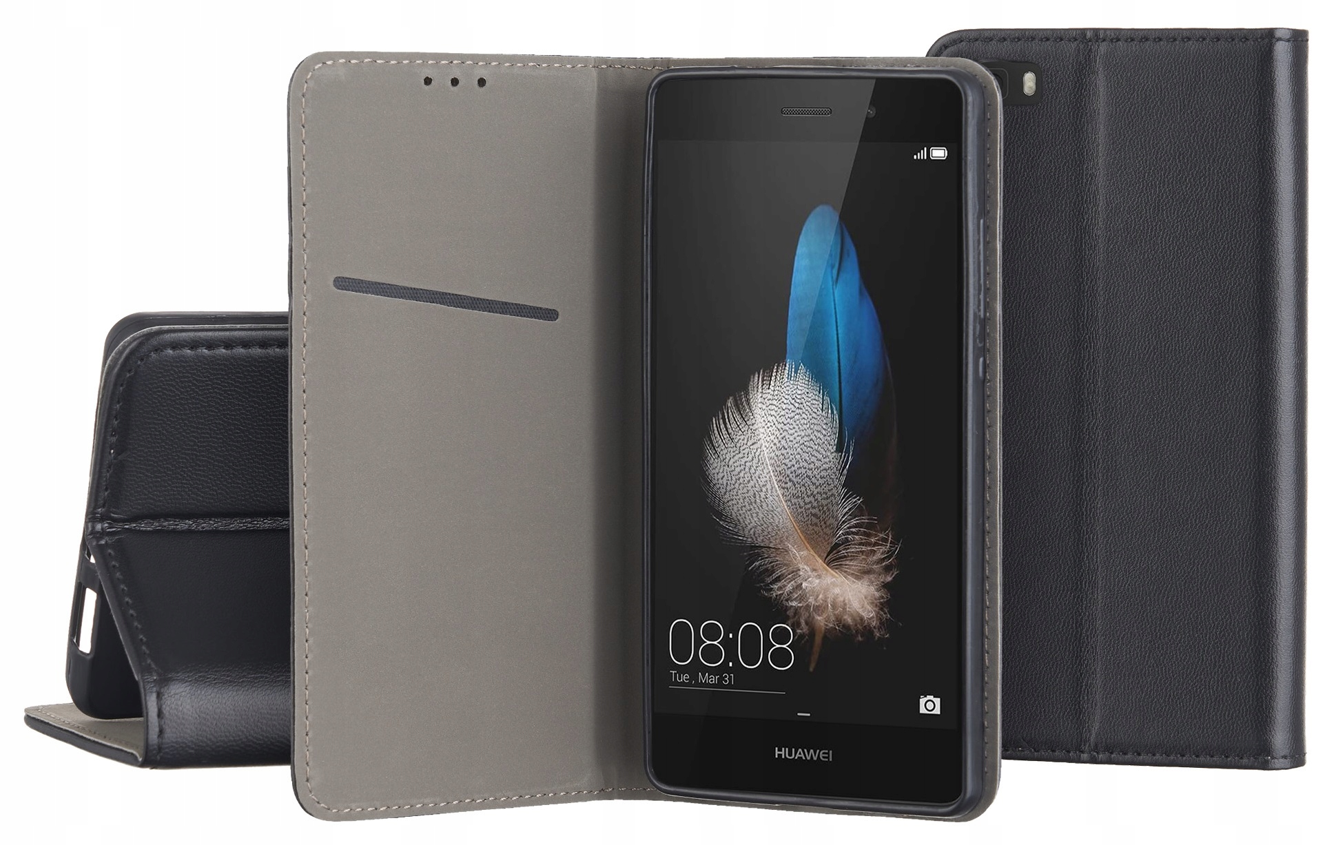 Schutzhülle Für Huawei P8 Lite Smart Magnetic Mit Flap + Glas