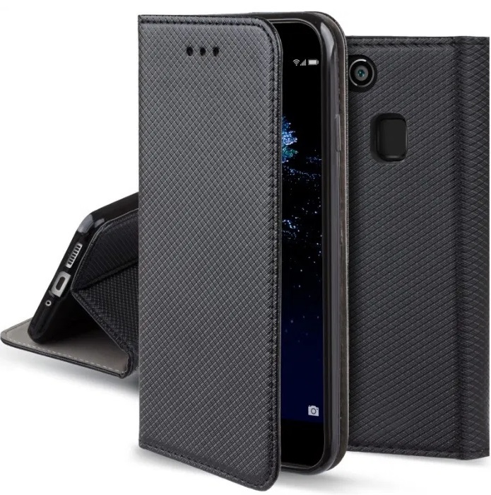 Schutzhülle Für Huawei P10 Lite, Geschlossene Smart-magnet-hülle, Schwarz + Glas