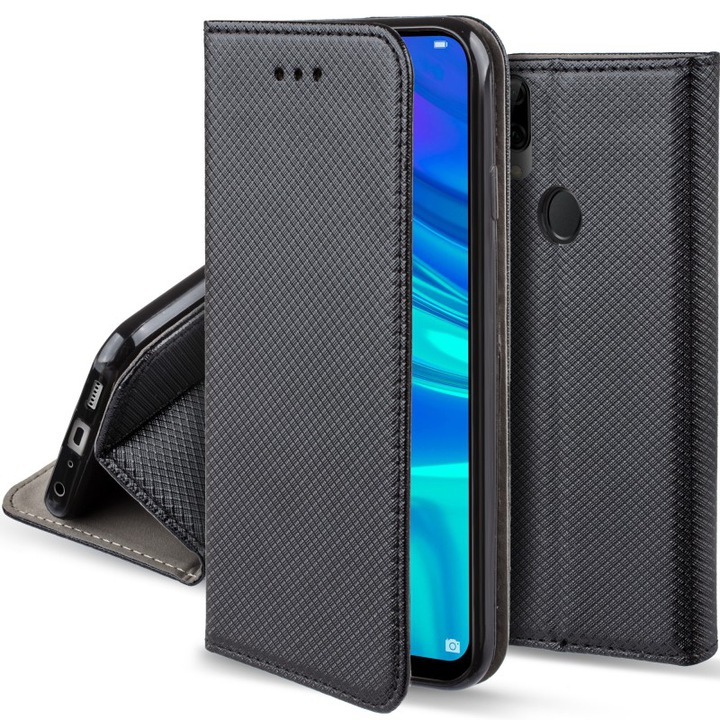 Schutzhülle Für Motorola Moto E6 Plus E6 + Smart Book Magnethülle Schwarz + Glas