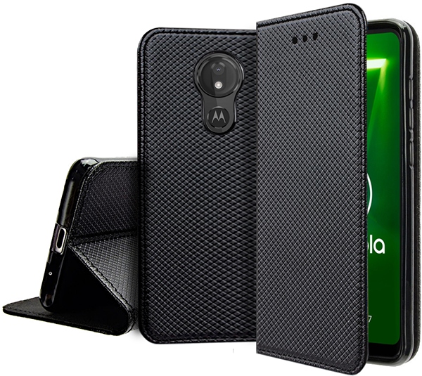 Schutzhülle Für Motorola Moto G7 Power Smart Book Magnethülle Schwarz + Glas