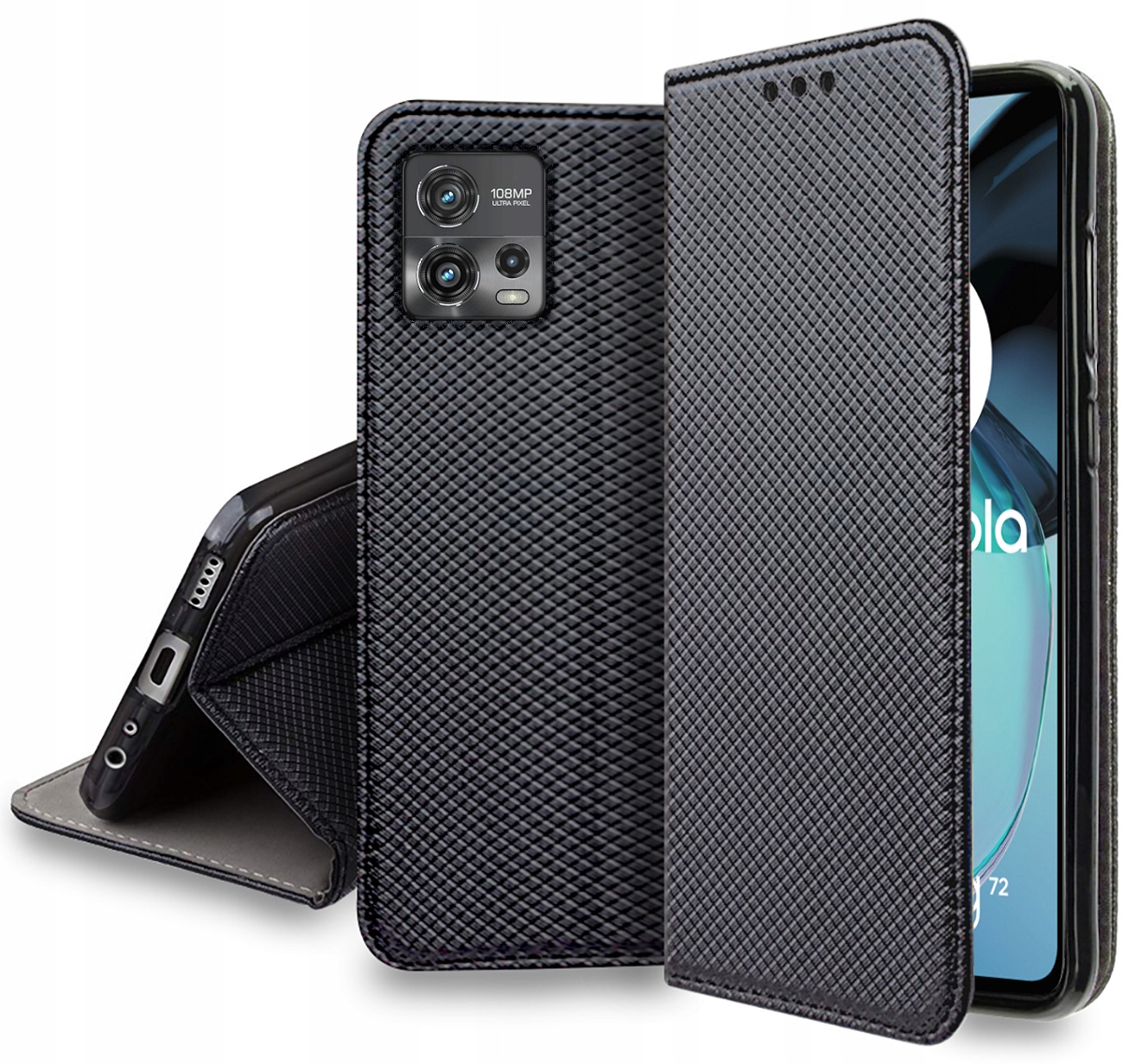 Schutzhülle Für Motorola Moto G84 5g Smart Magnet Book Case Geschlossen + 9h Glas
