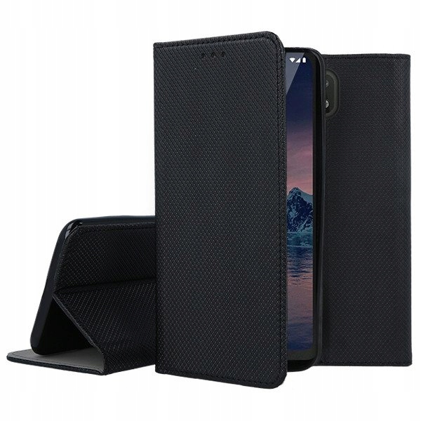 Schutzhülle Für Nokia 1.3 Smart Magnet Book Case Schwarz Geschlossen + Glas