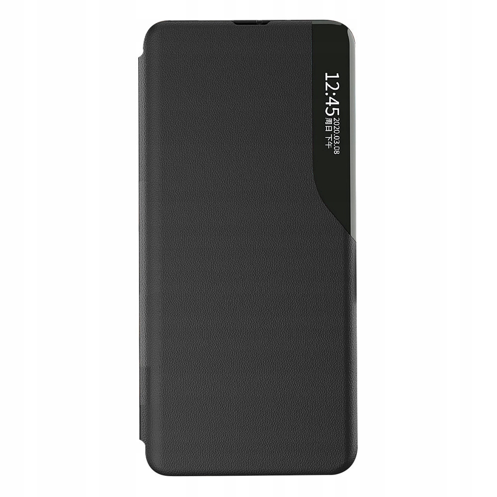 Schutzhülle Für Samsung Galaxy A02s Smart View Cover Wallet Schwarz+glas