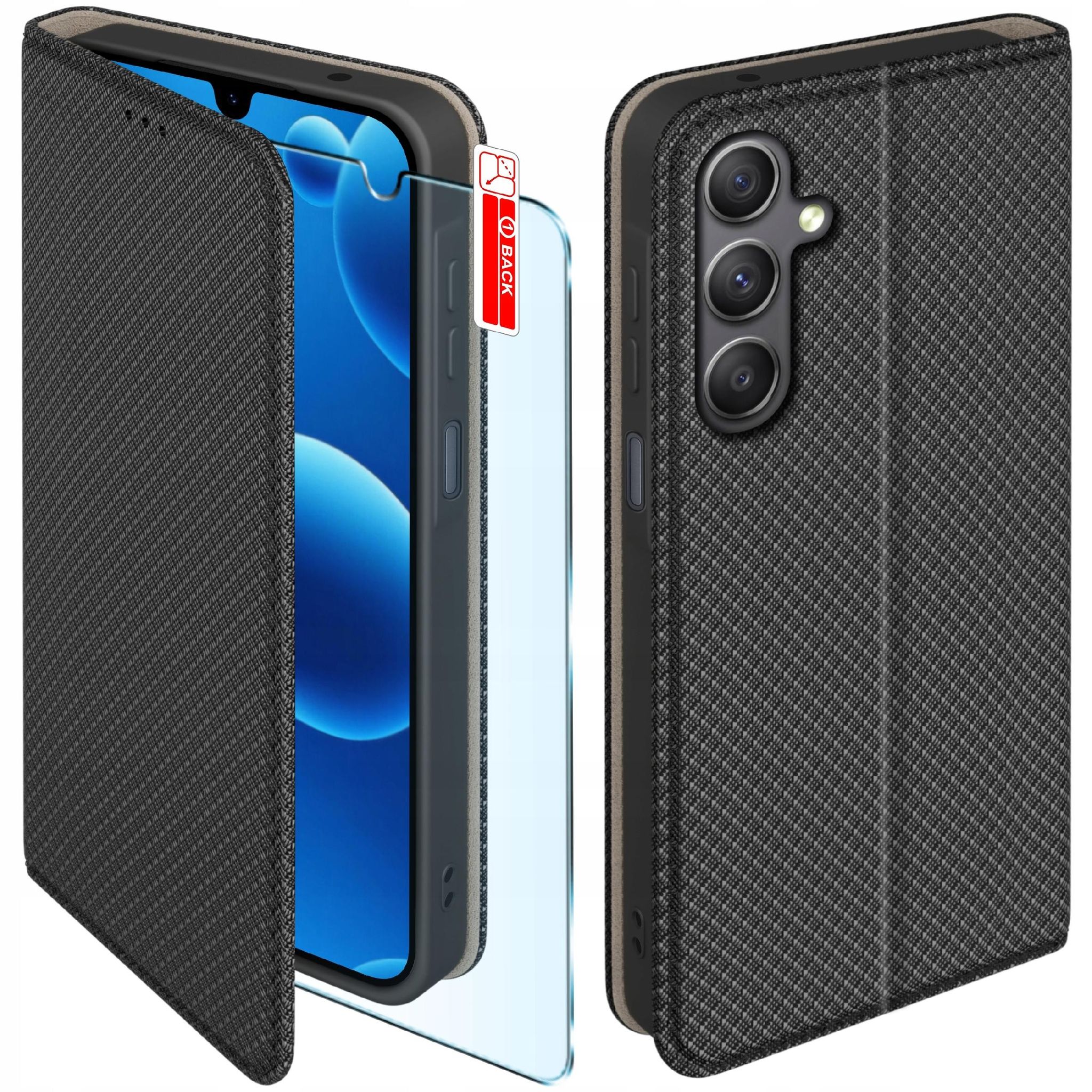 Schutzhülle Für Samsung Galaxy A26 5g Smart Magnet Geschlossene Hülle Geldbörse + Glas