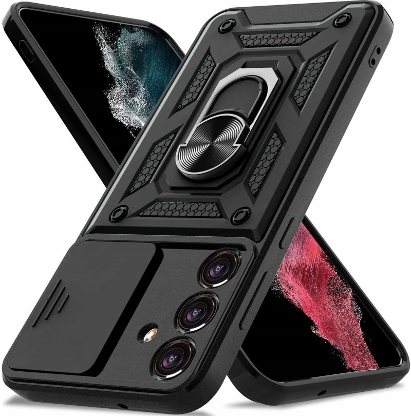 Schutzhülle Für Samsung Galaxy A55 5g Armor Case Schiebering Verstärkt + Glas