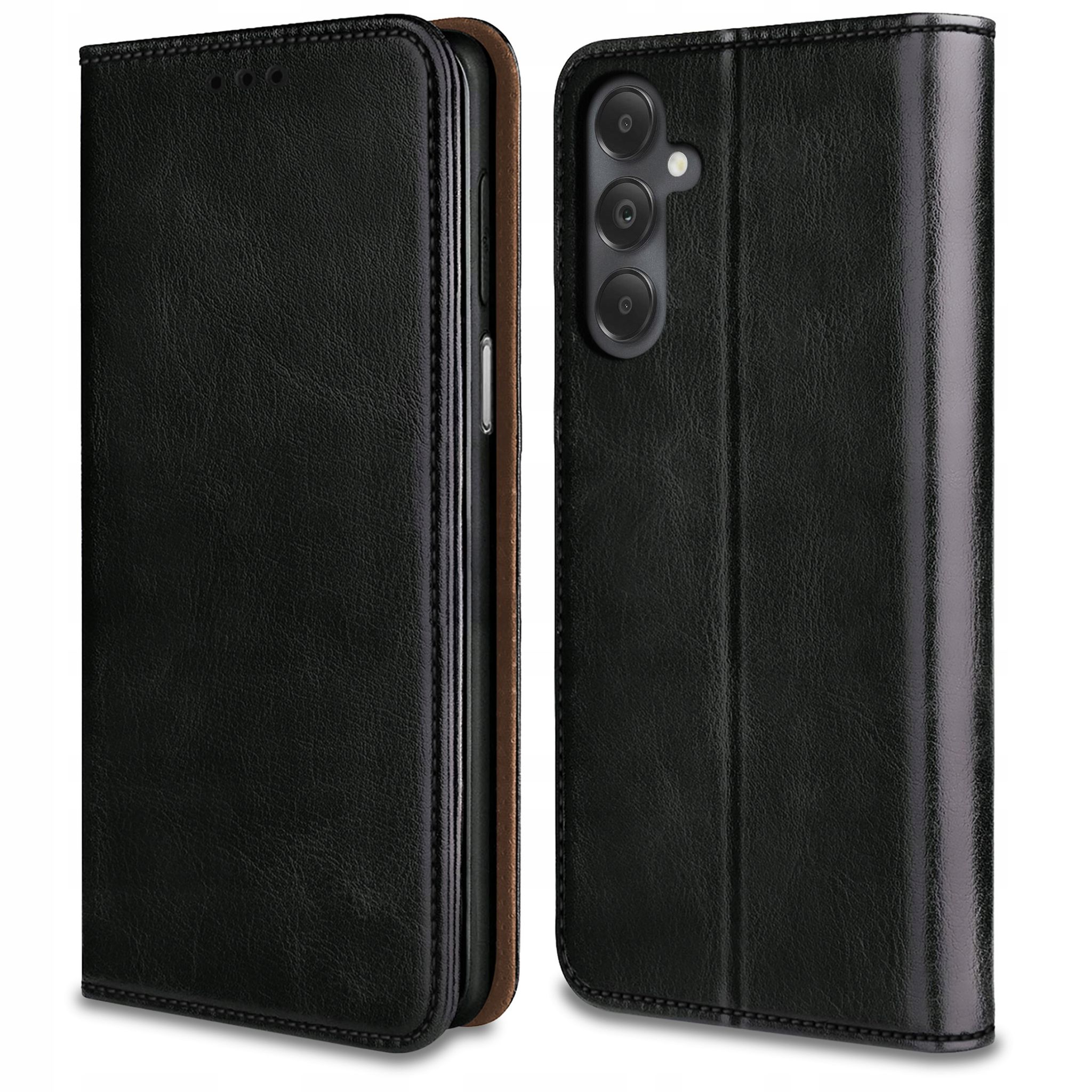 Schutzhülle Für Samsung Galaxy M15 5g: Magnetische Buchhülle (geschlossen) + 9h-glas