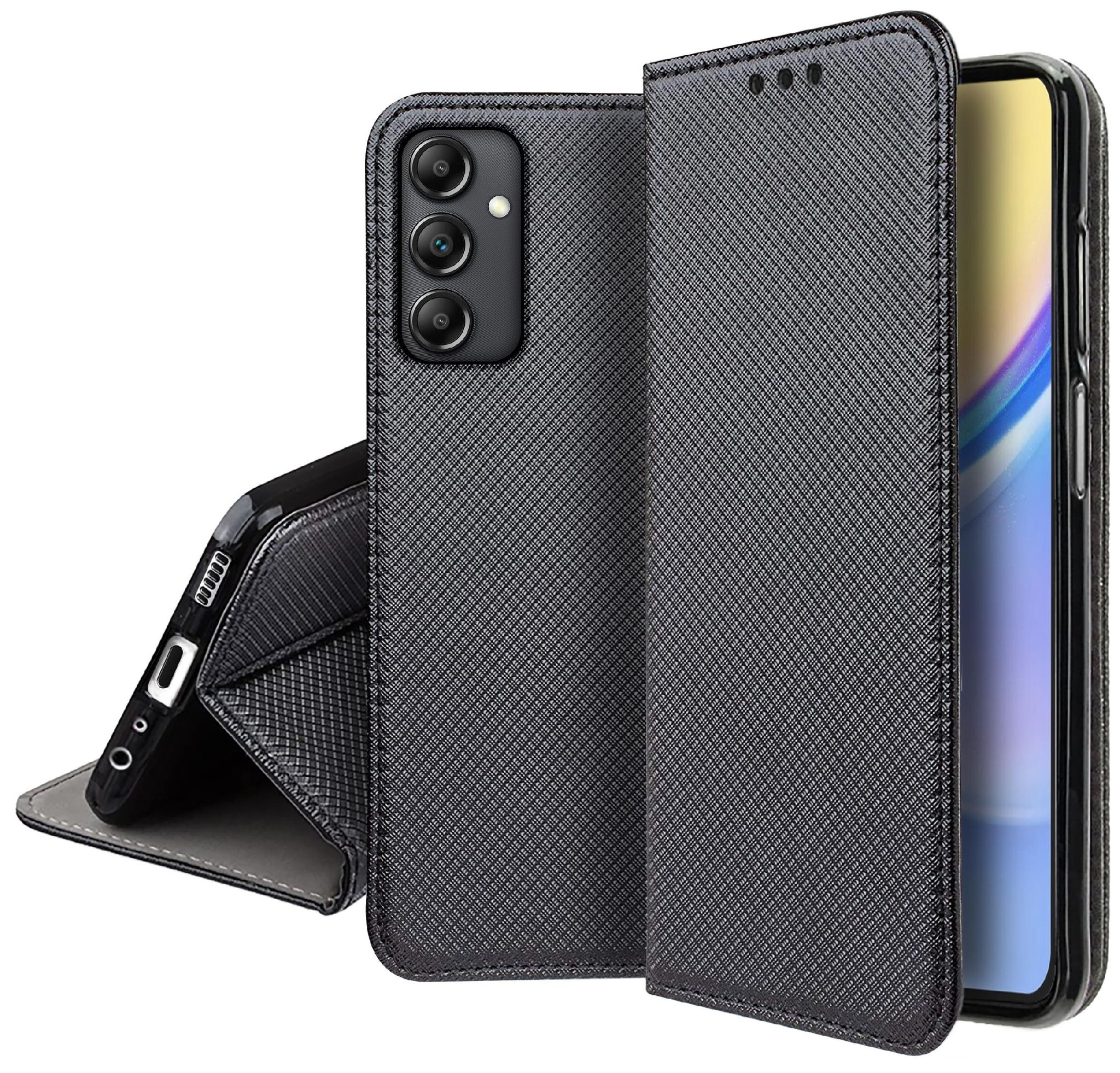 Schutzhülle Für Samsung Galaxy M55 5g: Smart Magnet Buchhülle + Glas