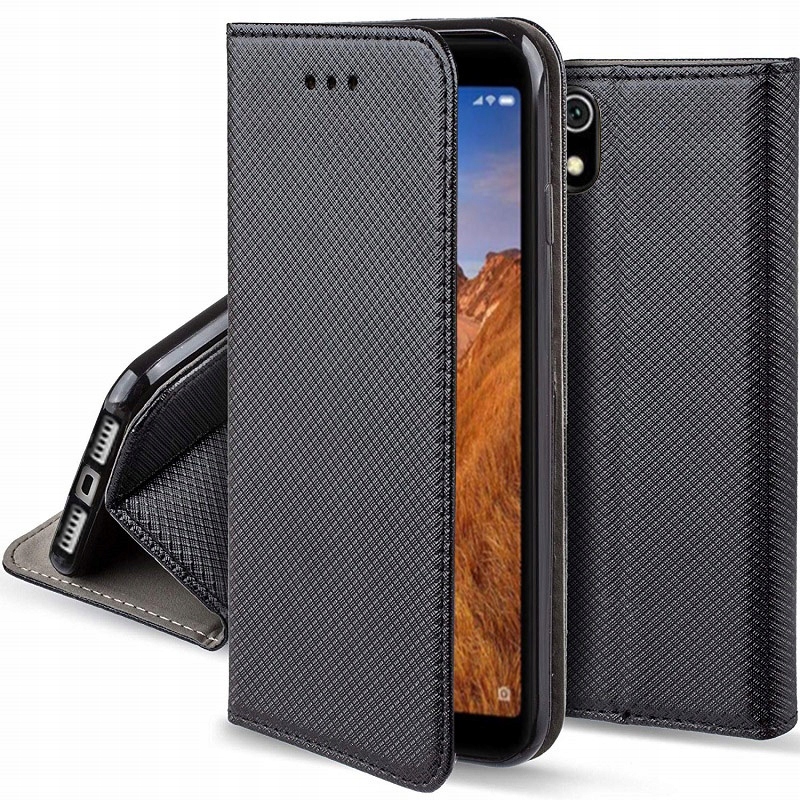Schutzhülle Für Samsung J6 2018, Geschlossenes Smartbook, Magnethülle, Schwarz + Glas