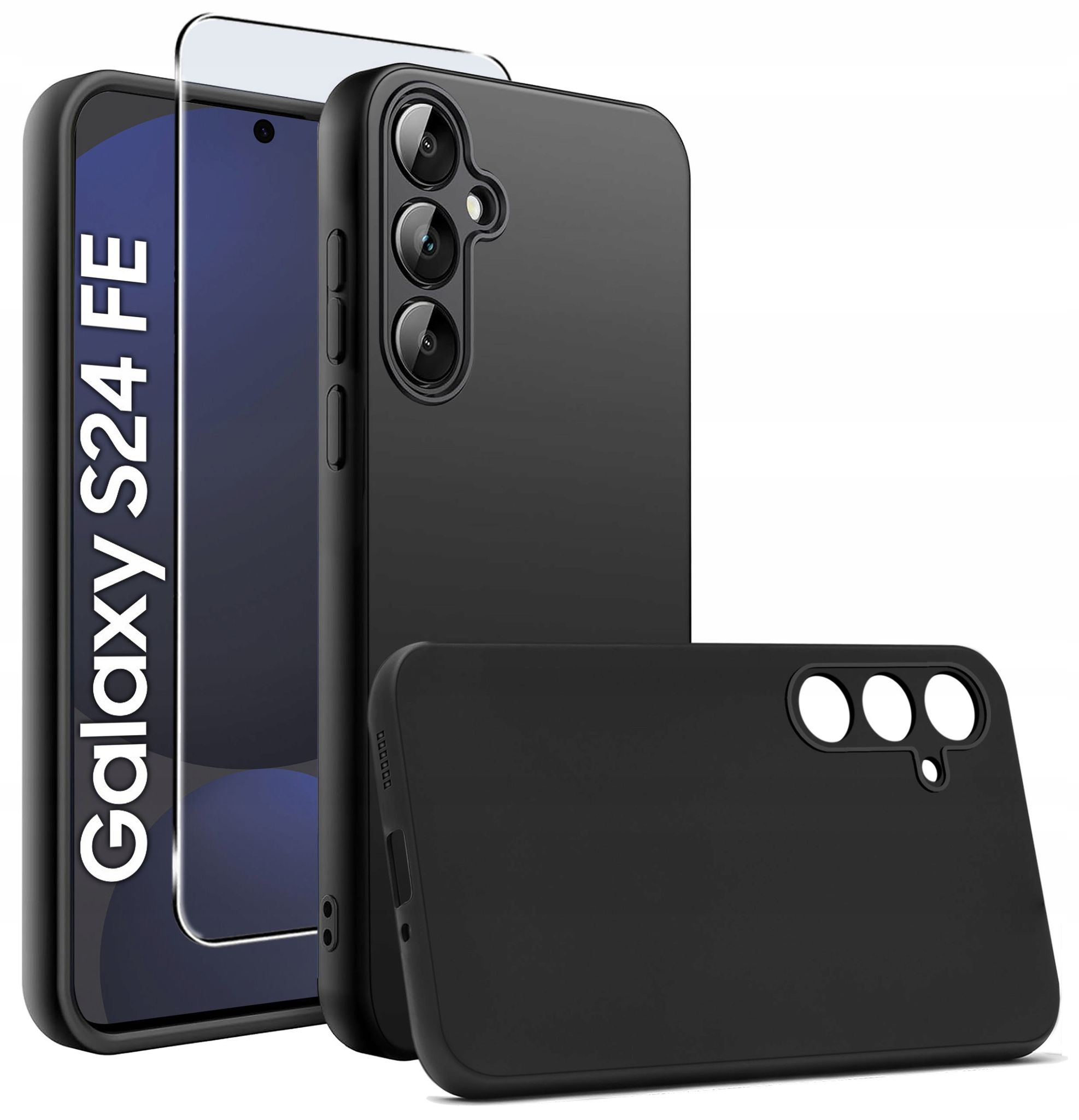Schutzhülle Für Samsung Galaxy S24 Fe, Weiche, Matte Rückseite + 9h-glas