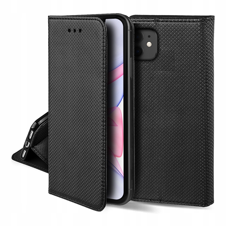 Schutzhülle Für Iphone 11 Smart Magnet Book Case Wallet Schwarz + Glas