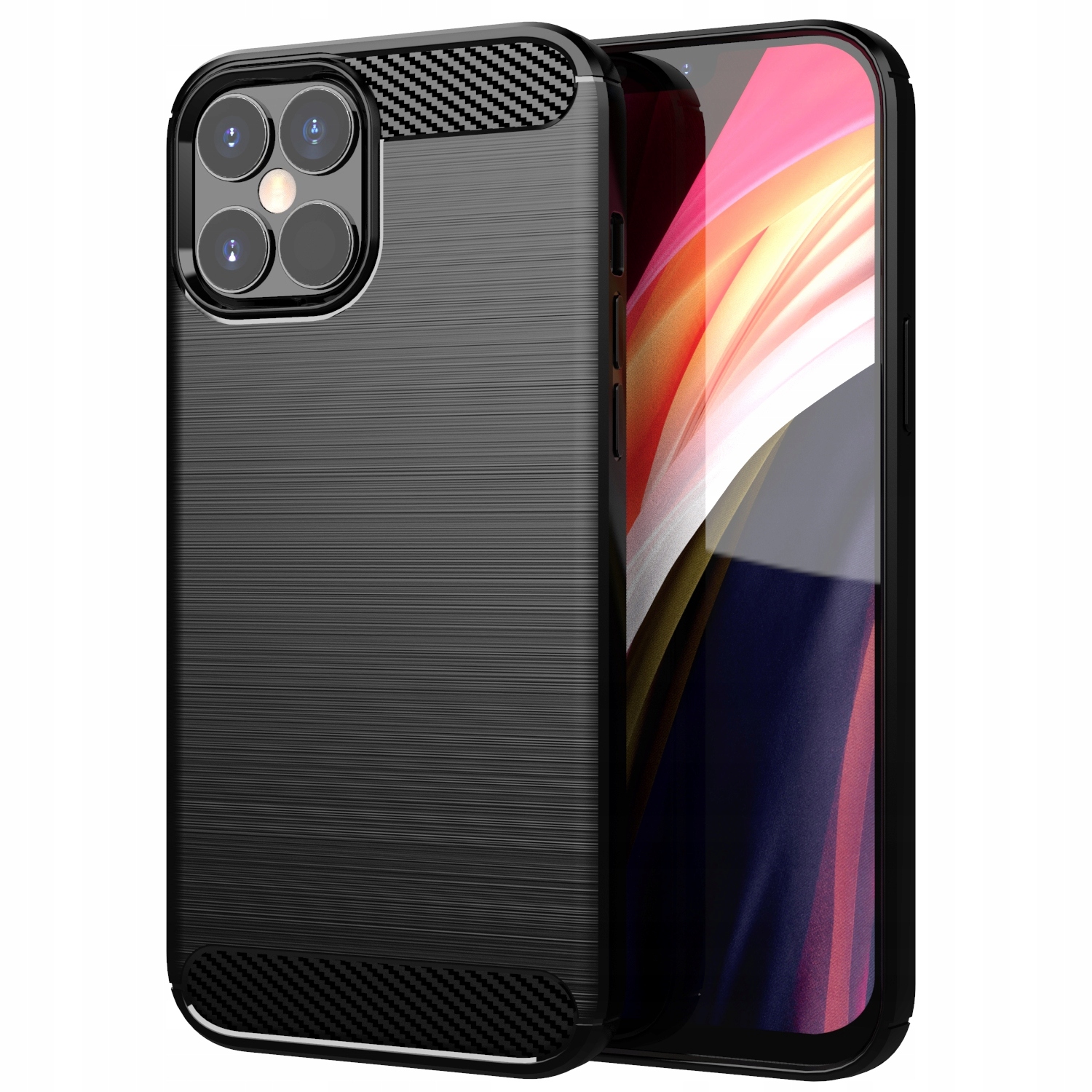 Schutzhülle Für Iphone 12 Pro Max, Carbon-rückseite + Glas