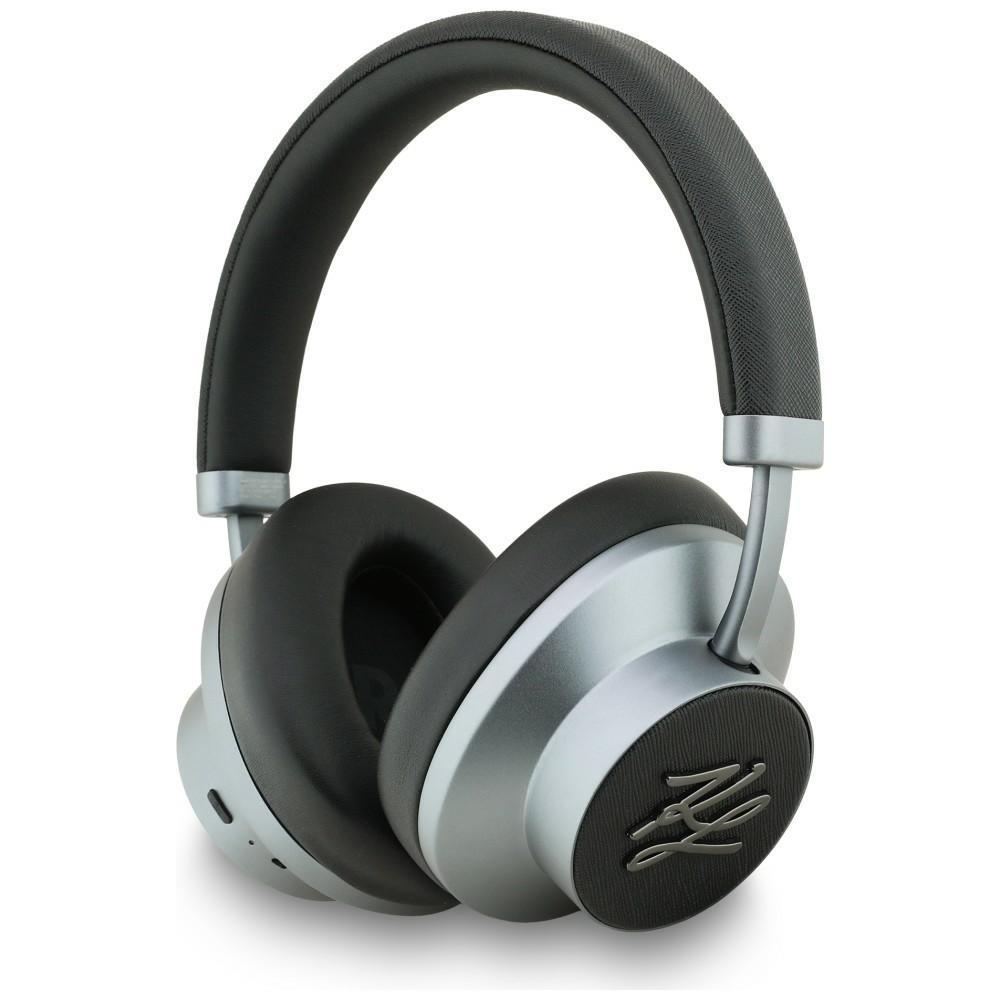 Karl Lagerfeld Bluetooth-kopfhörer Mit Genarbten Initialen Und Aktiver Geräuschunterdrückung (over-ear), Schwarz