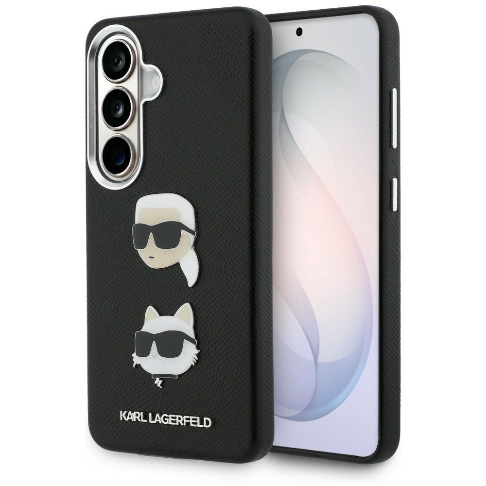 Karl Lagerfeld Saffiano Doppelkopf-metallhülle Für Samsung Galaxy S26+ Schwarz