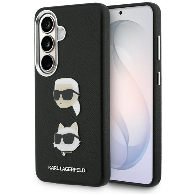 Karl Lagerfeld Saffiano Doppelkopf-metallhülle Für Samsung Galaxy S26+ Schwarz