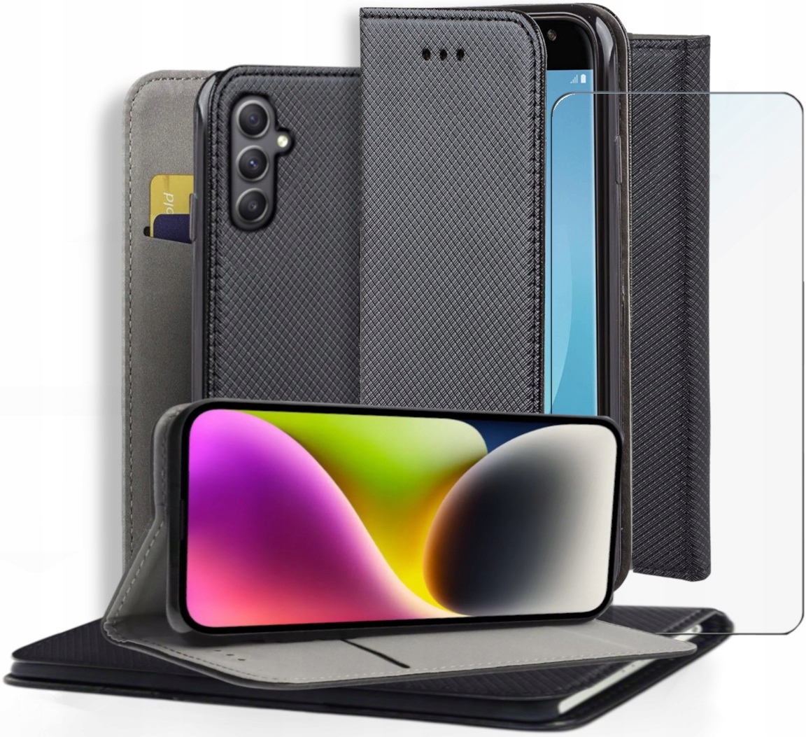 Klapphülle Für Samsung Galaxy A56 5g/a36 5g Smart Magnet Schwarz + Glas