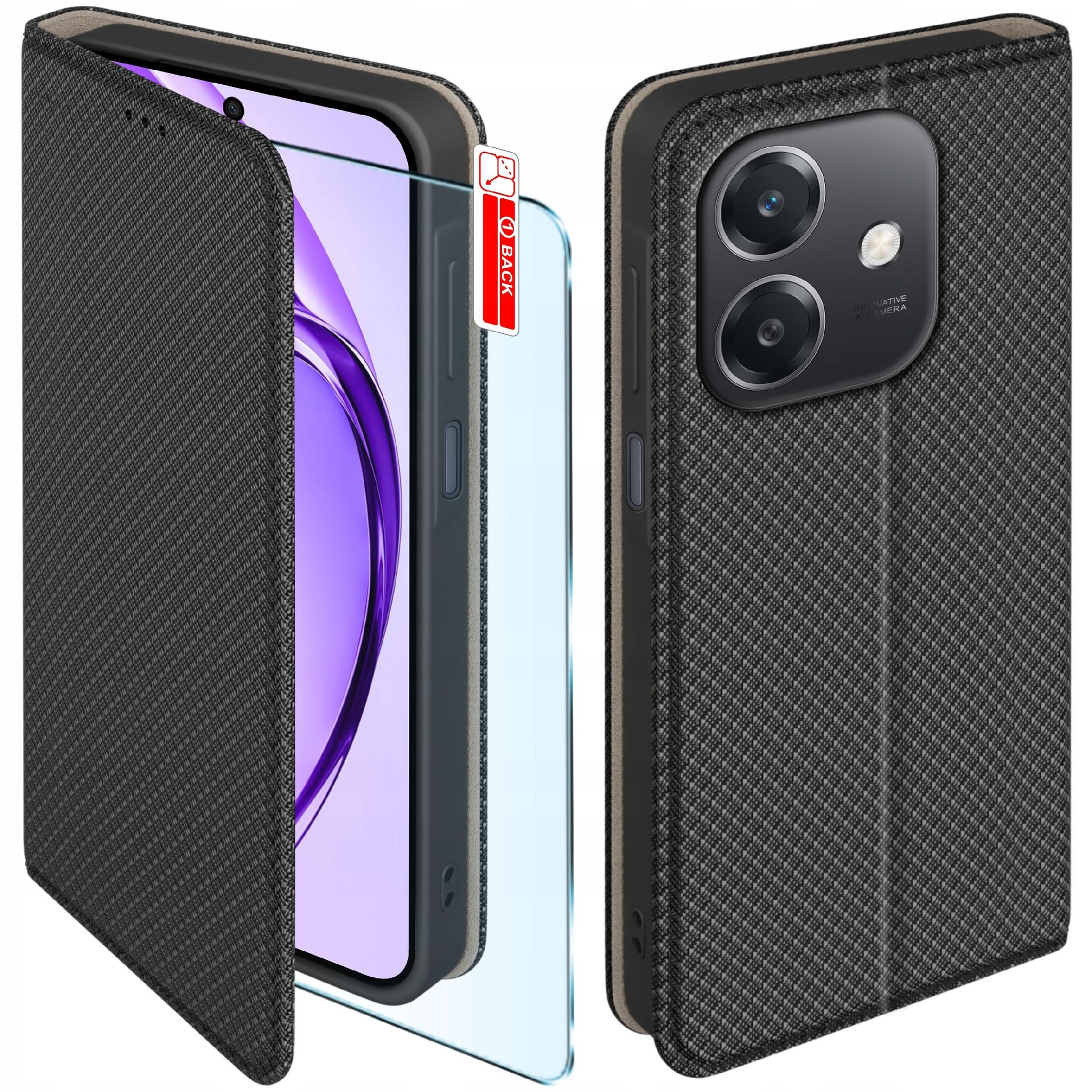 Schutzhülle Für Oppo A40 Smart Magnet Cover (geschlossen) + Glas