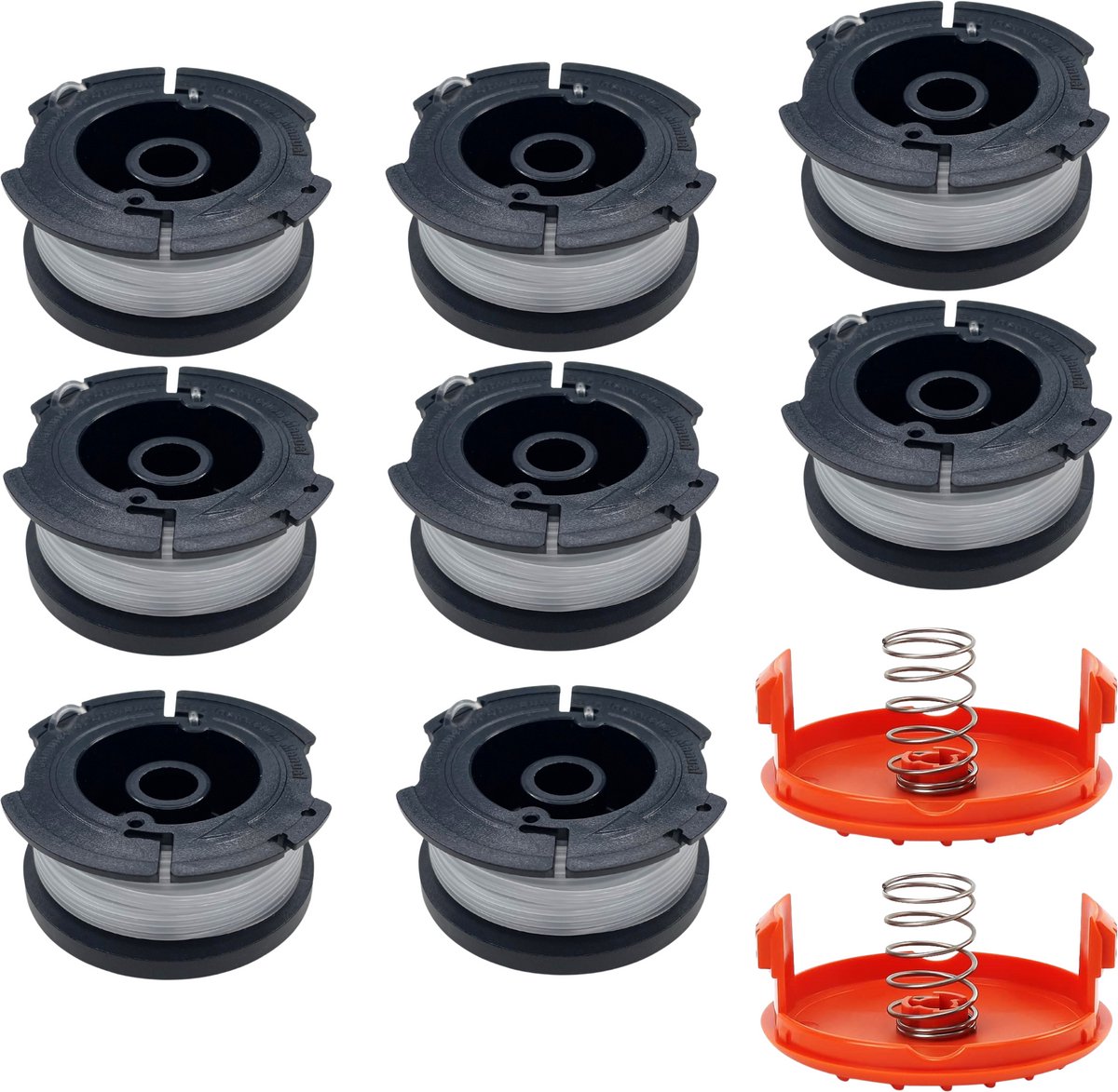 Ersatz-trimmerfadenspule Wa0010, Kompatibel Mit Worx Freischneidern Wg150, Wg155, Wg160, Wg165 Und Wg170, Ø 1,65 Mm, Länge 3 M – 8 Spulen + 2 Schutzhüllen