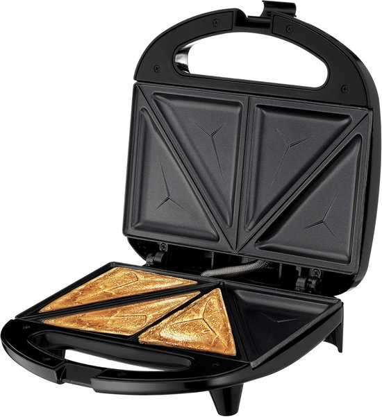 Sandwichmaker, Panini Maker, Tortilla Maker, Grillkäse Maker, French Toast Maker, Pizzataschen Maker, Kontrollleuchte, Omelett Maker (schwarz)