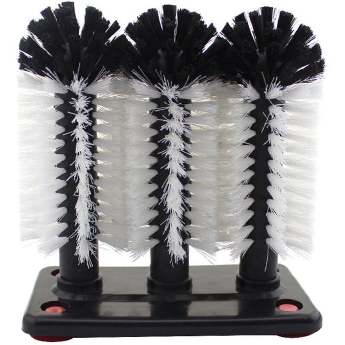 Dreispaltige Glasspülbürste, Aluminium-saugnapfplatte