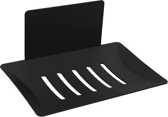 Duschseifenschale – Wandseifenhalter – Badezimmerorganisation – Selbstklebender Edelstahl – 11,5 X 8,5 Cm – Schwarz