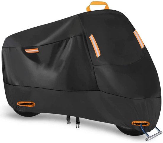 Motorradabdeckung – Outdoor-rollerabdeckung – Fahrzeugschutz – Wasserdicht, Uv-beständig – 210d Oxford-gewebe – Schwarz