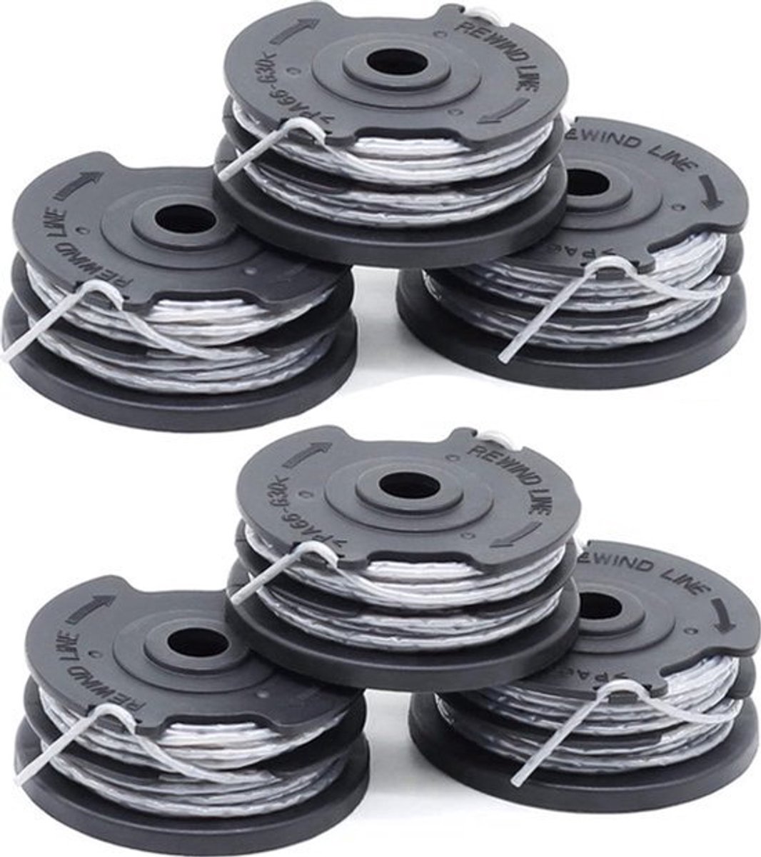 6 Kpl Lankarullia Sopii Bosch-trimmerin Rhutrimmeriin F016800351 (pituus: 6 M, Ø 1,60 Mm) Art 24, 27, 30 Und Art 30-36 Li (ei 18v-26-500)