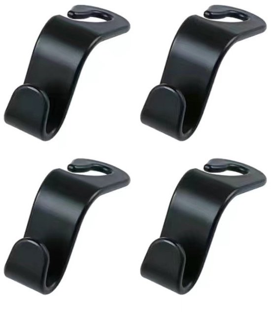 4er-pack Haken Für Autositz-kopfstützen, Universell Einsetzbar Für Handtaschen, Geldbörsen Und Jacken, Schwarz