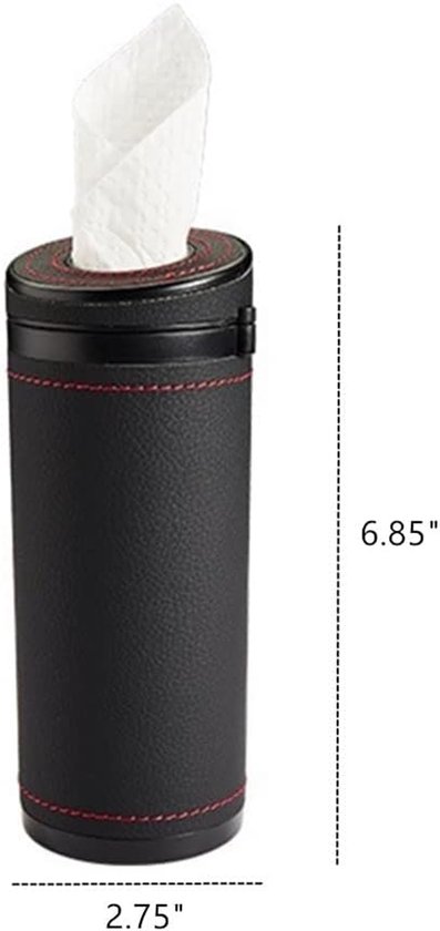 Zylindrischer Taschentuchspender Fürs Auto, Taschentuchbox Aus Leder Für Den Autoinnenraum (schwarz)