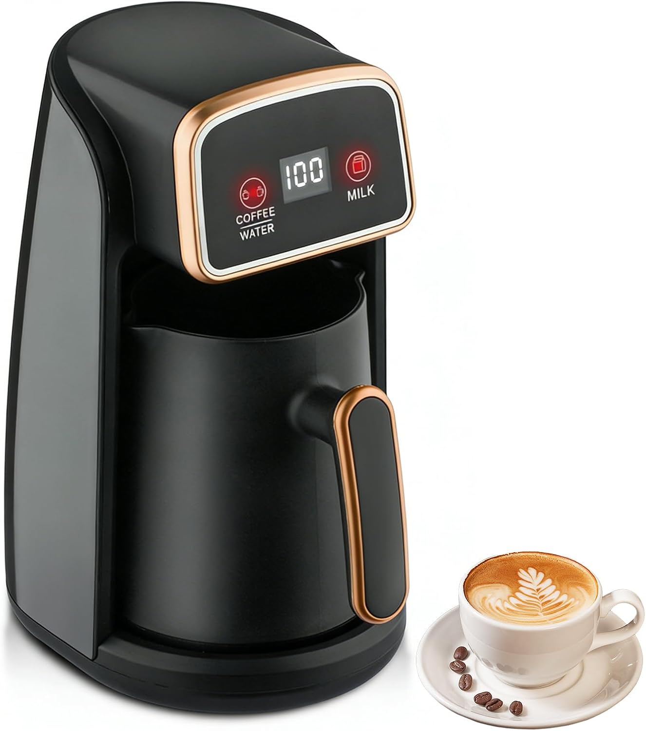 Türkische Kaffeemaschine 600-w-kaffeemaschine Mit Zwei Heizsystemen Überhitzungs- Und Überlaufschutz 300 Ml Fassungsvermögen (1 Bis 4 Tassen) Einfache Reinigung
