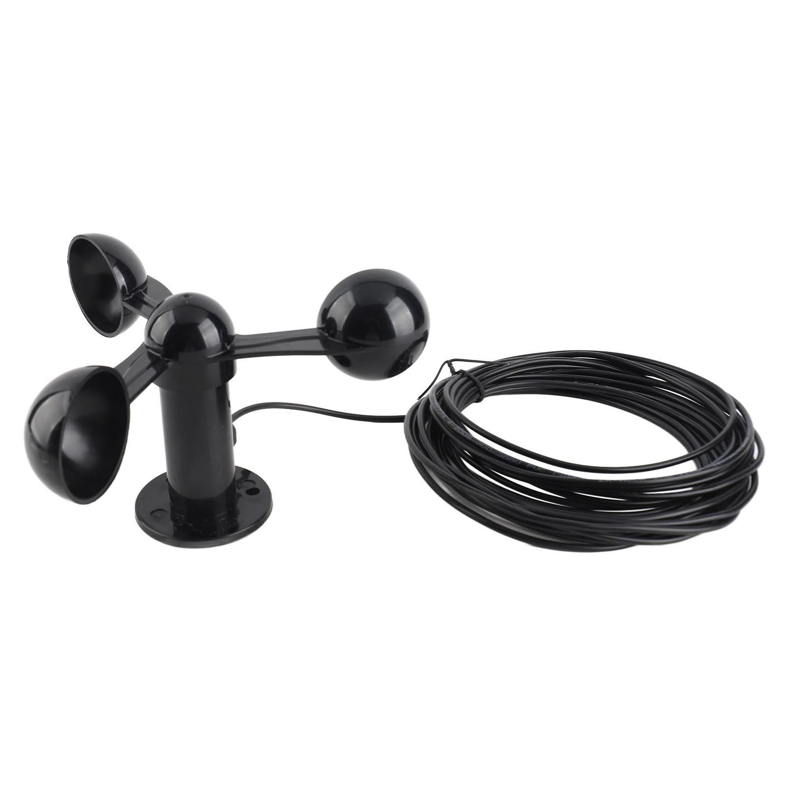 Schalenanemometer Mit 8 M Wasserdichtem Kabel, 4 Cm Befestigungsloch, Störungsfrei, 3 Schalen, Windgeschwindigkeitssensor Für Den Außenbereich, 0–3,8 V