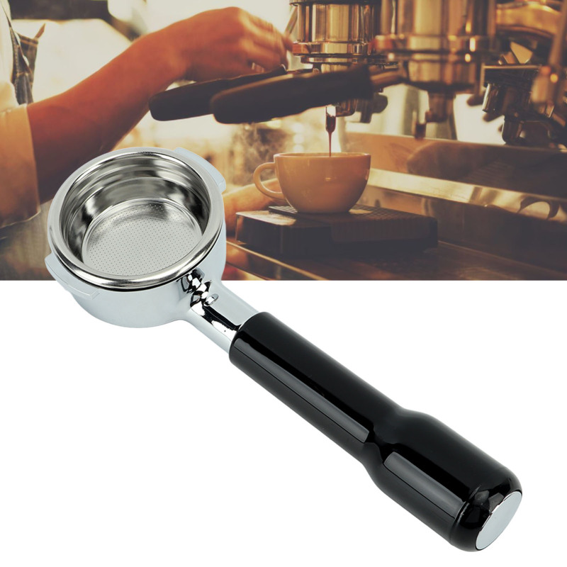 58 Mm E61 Einlagiger, Bodenloser Kaffeefilterhalter Für Den Heim- Und Cafégebrauch, Schwarzer Kunststoff C2