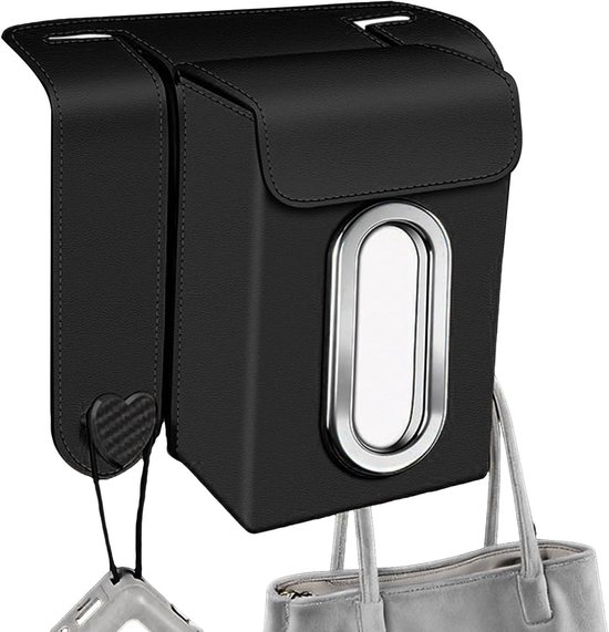 Auto-taschentuchspender – Taschentuchboxhalter – Reiseorganisation – Doppelhakenbefestigung – 20 X 24 X 11 Cm – Schwarz