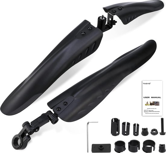 Fahrradschutzblechset Vorder Und Hinterrad Für Outdoor Fahrten Verstellbar 40 Cm Lang Schwarz