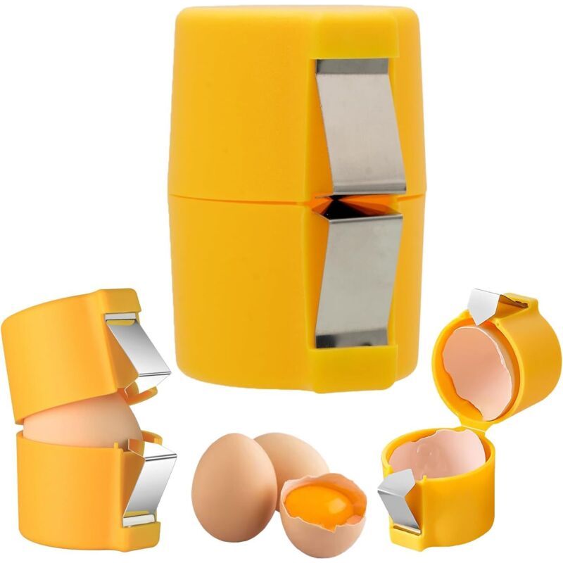 Set Mit 2 Eierschalenöffnern, Universeller Edelstahl-schäler Für Hartgekochte Und Rohe Eier, Abwaschbar, Zum Aufschlagen Und Trennen