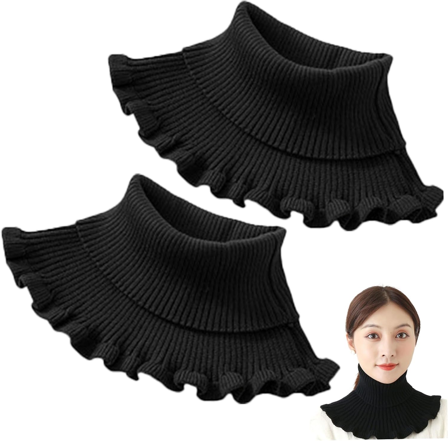 Dickie Damen 2-teiliges Rollkragen-set, Abnehmbarer Rollkragen, Strickoberteil Mit Natürlicher Silhouette, Halswärmer Für Bluse