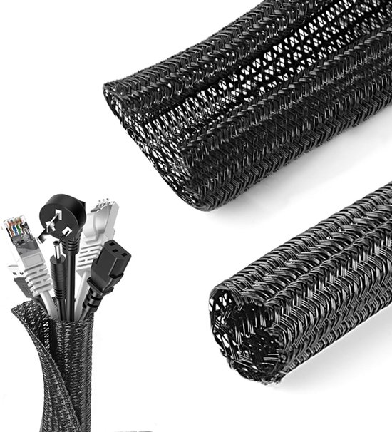 2m Kabelorganizer Kabelschutz Für Haustiere Kabelkanäle Für Usb Kabel, Stromkabel, Audio Und Videokabel Schwarz (13 Mm)
