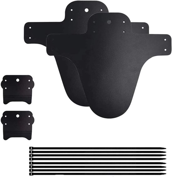 Set Mit 2 Universellen Mountainbike-schutzblechen Vorne Und Hinten Flexibler Schwarzer Kunststoff Inklusive Kabelbinder Geeignet Für Mtb Und