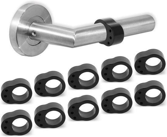 Set Mit 10 O-förmigen Türstoppern Aus Hochwertigem Pvc – Elastischer Halt Und Aufprallschutz In Schwarz